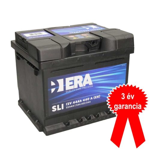 ERA SLI S54414 akkumulátor, 12V 44Ah 440A J+ EU, alacsony, 3 év garancia