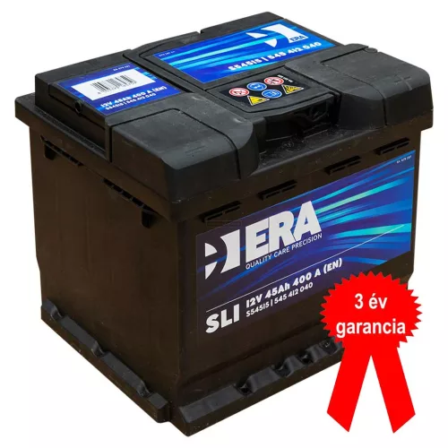 ERA SLI S54515 akkumulátor, 12V 45Ah 400A J+ EU, magas, 3 év garancia