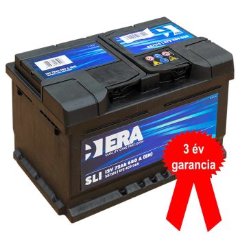   ERA SLI S57212 akkumulátor, 12V 72Ah 680A J+ EU, alacsony, 3 év garancia