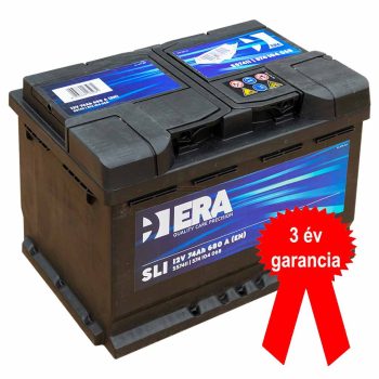   ERA SLI S57411 akkumulátor, 12V 74Ah 680A J+ EU, magas, 3 év garancia