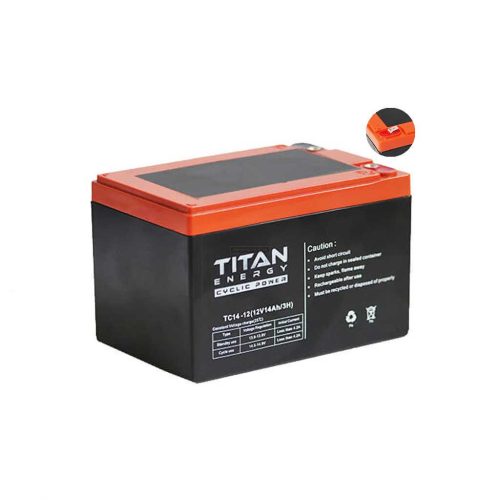 TitanEnergy Cyclic Power TC14-12-F2 12V 16Ah kerékpár zselés akkumulátor, csúszósarus