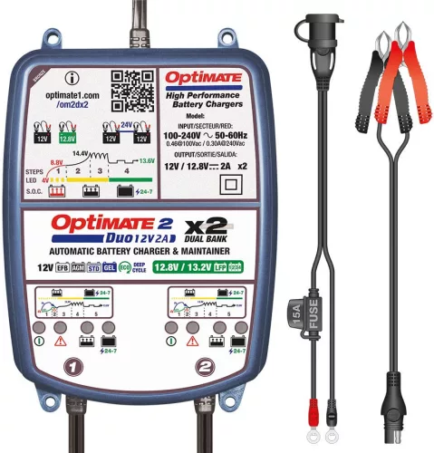 Töltő OptiMATE 2 DUO x 2 Bank (12V/2A)