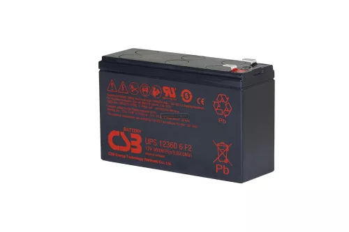 Zselés akkumulátor CSB UPS123606F2 (12V 360W/5min.)