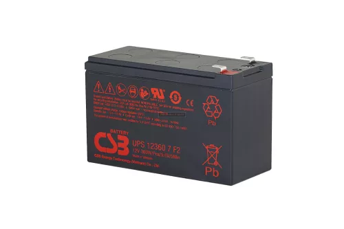 Zselés akkumulátor CSB UPS123607F2 (12V 360W/5min.)