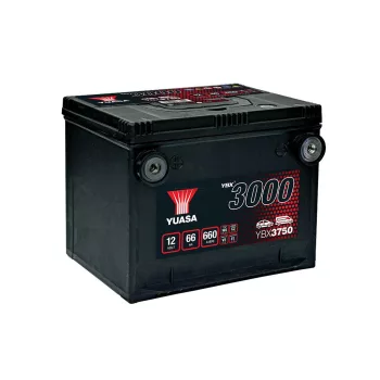   Yuasa SMF YBX3750 akkumulátor, 12V 66Ah 660A B+ USA, oldalcsatlakozós