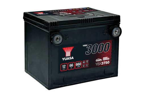 Yuasa SMF YBX3750 akkumulátor, 12V 66Ah 660A B+ USA, oldalcsatlakozós