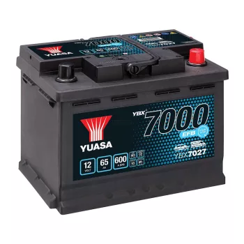   Yuasa EFB Start Stop Plus YBX7027 akkumulátor, 12V 65Ah 600A J+ EU, magas