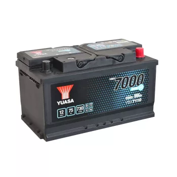   Yuasa EFB Start Stop Plus YBX7110 akkumulátor, 12V 75Ah 730A J+ EU, alacsony