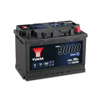   Yuasa AGM Start Stop Plus YBX9096 akkumulátor, 12V 70Ah 760A J+ EU, magas