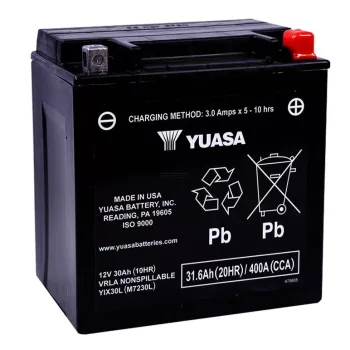 Yuasa motor akkumulátor 12V 30Ah/385A jobb+