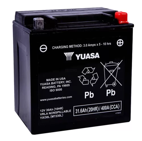 Yuasa motor akkumulátor 12V 30Ah/385A jobb+