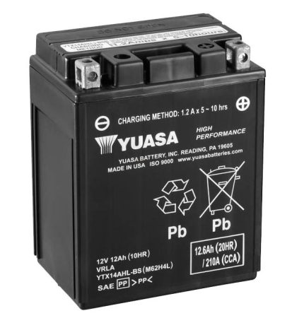 YTX14AHL-BS Yuasa motor akkumulátor 12V 12Ah 210A jobb+ 