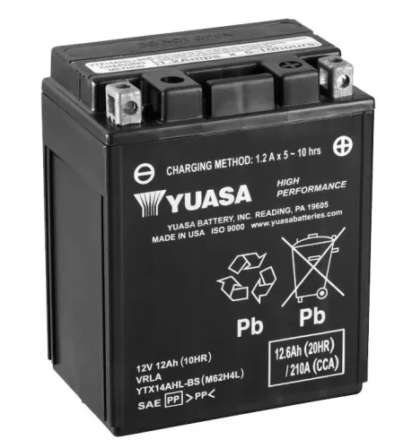 Yuasa motor akkumulátor 12V 12Ah/210A jobb+
