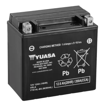 Yuasa YTX14L-BS motor akkumulátor 12V 12Ah 200A jobb+