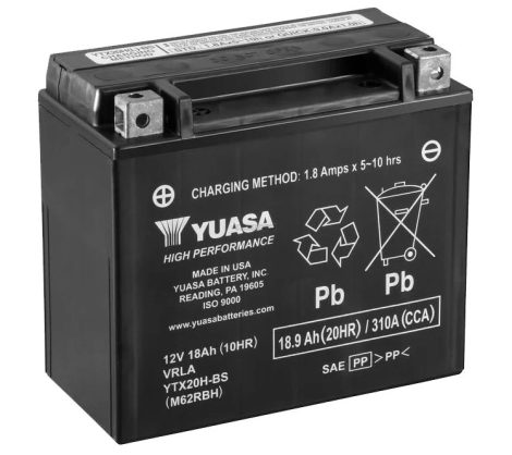 YTX20H-BS Yuasa motor akkumulátor 12V 18Ah 310A bal+