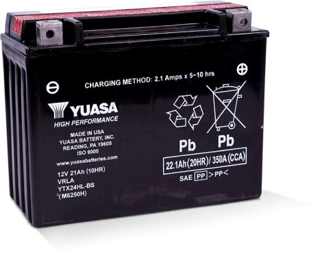 YTX24HL-BS Yuasa motor akkumulátor 12V 21Ah 350A jobb+