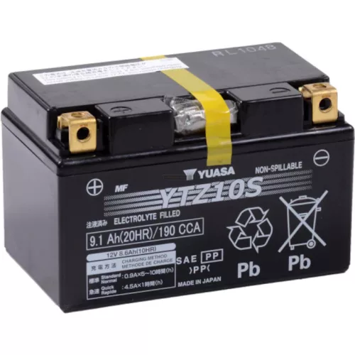 Yuasa YTZ10S 12V 9,1Ah gondozásmentes AGM (zselés) motor akkumulátor