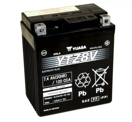 Yuasa motor akkumulátor 12V 7.5Ah/120A jobb+