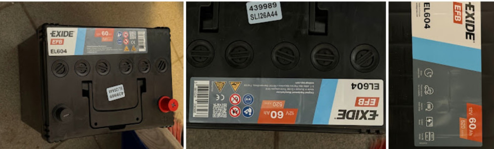 Exide EFB Start Stop akkumulátor 12V 60Ah 520A jobb+
